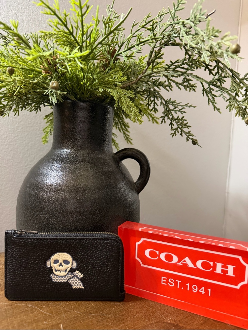 Coach “Bonesy” Zip Card Case (NWOT)